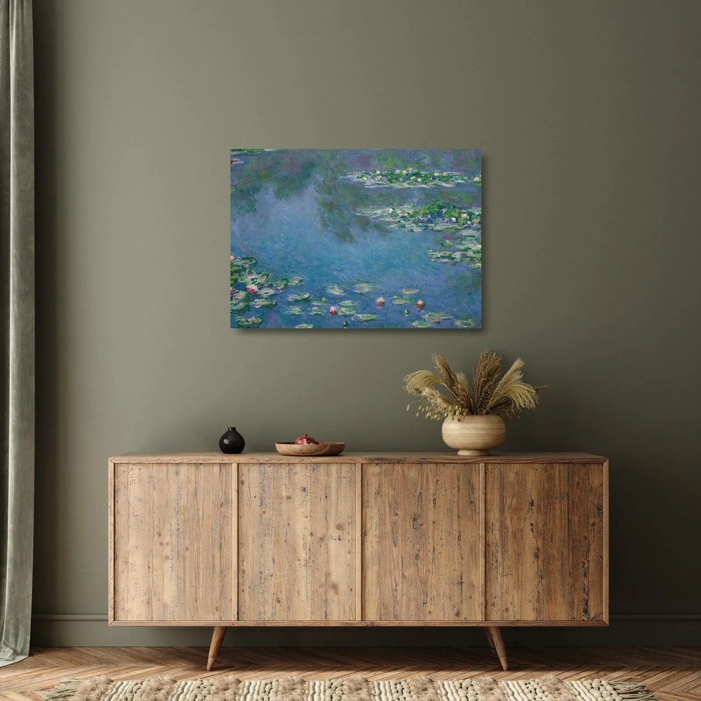 Üveg kép - Claude Monet, Water Lilies, reprodukciók (70x50 cm)