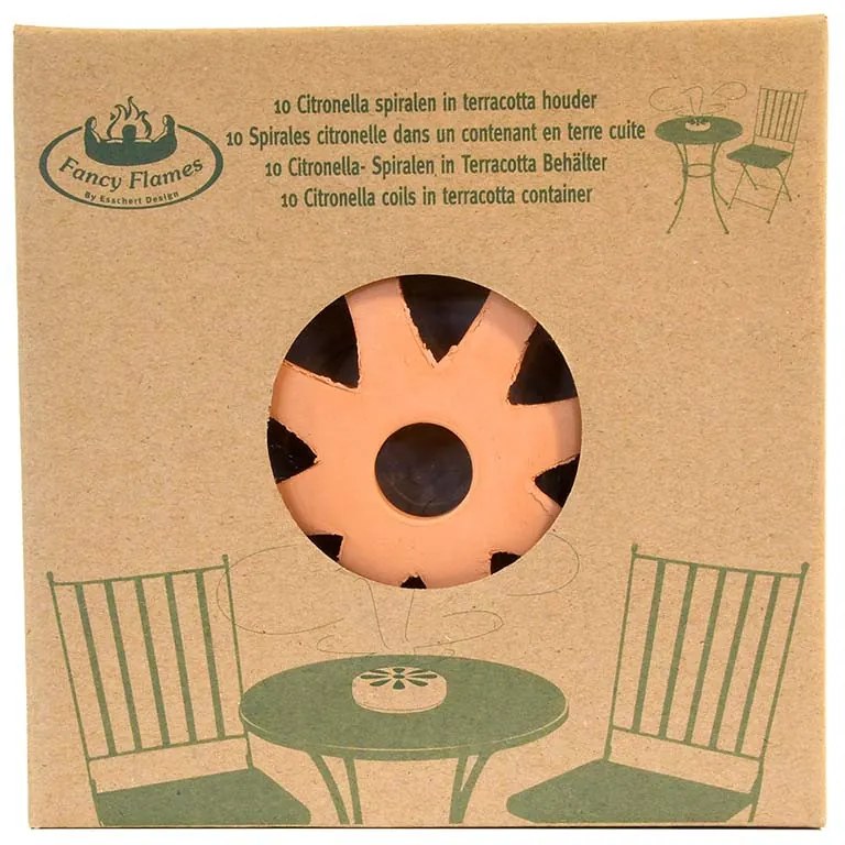 Szúnyogriasztó spirál terrakotta tartóban, 10 db-os
