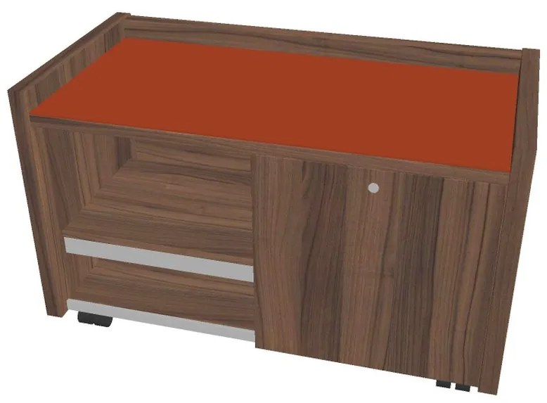 Verno mobil konténer 100 x 50 cm üveggel, bal, dió / narancs