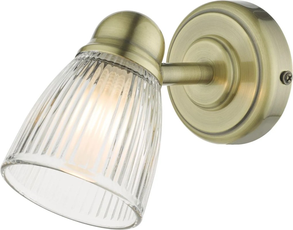 Dar lighting modern fürdőszobai lámpa cedric antik sárgaréz átlátszó darced0775 IP44