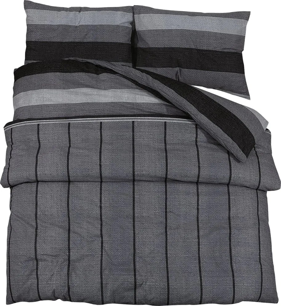 vidaXL szürke ágyneműhuzat-garnitúra 260x220 cm pamut