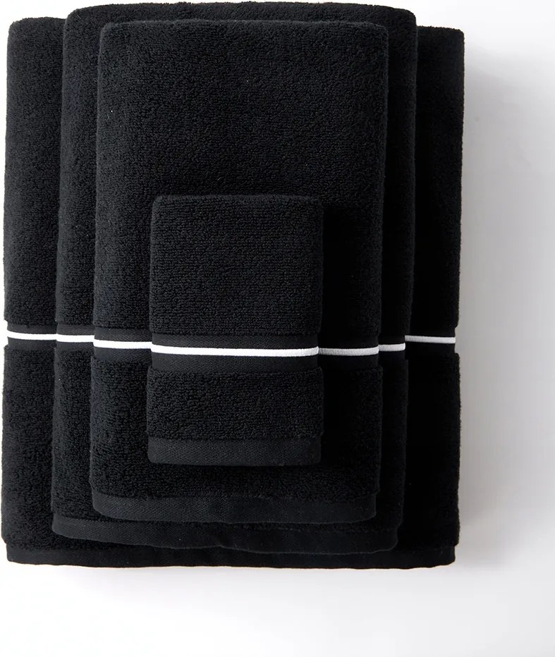 Libre pamut törölköző 50x90 fekete-fehér