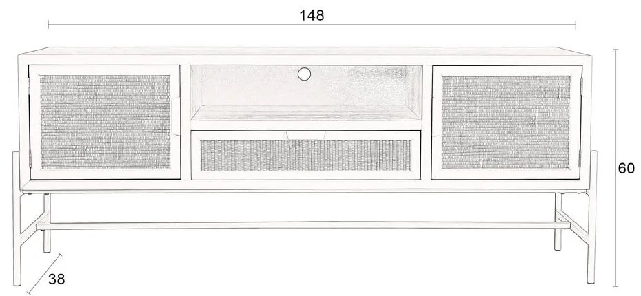 Bézs jegenyefenyő TV-állvány 148x60x38 cm Yasu – Dutchbone