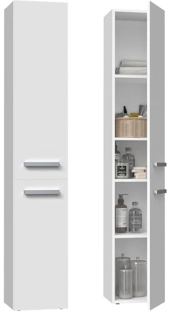 Drohmo Nel II fürdőszoba szekrény, 31x174x30 cm, fehér