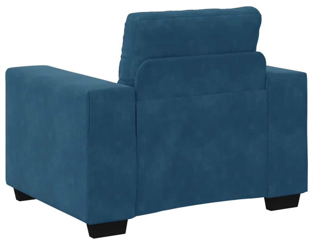 vidaXL Kanapé 3 pcs Kék Lábbal kevert anyag