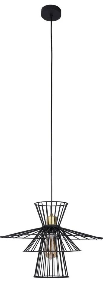 Csillár zsinóron TAREK 1xE27/40W/230V fekete