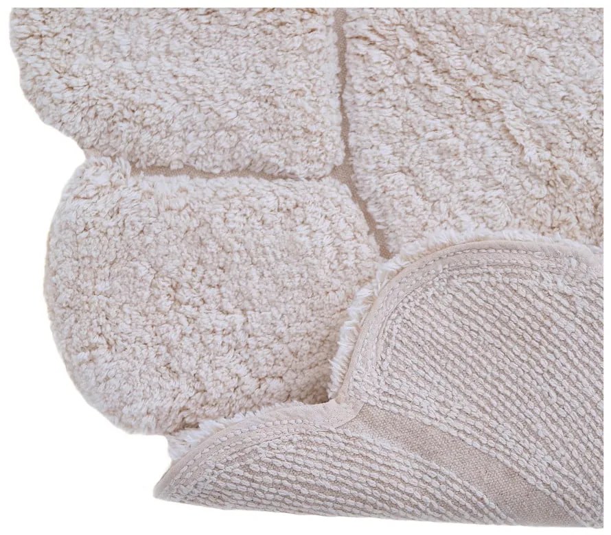 Krémszínű mosható kézi szövésű pamut gyerek szőnyeg ø110 cm Gabrielle – Nattiot