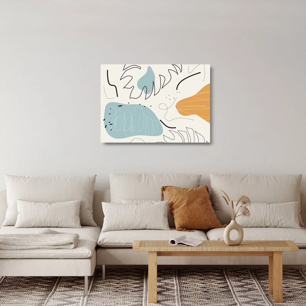 Kép - Levél illusztráció (üvegen) (70x50 cm)