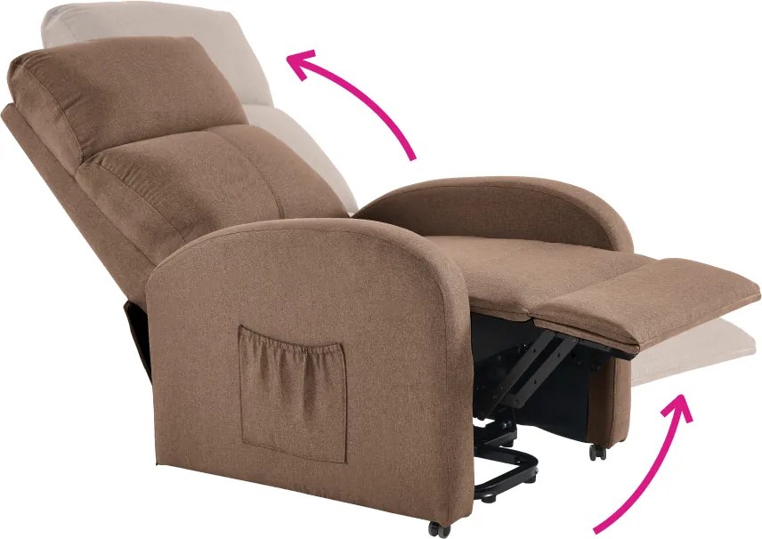 Állítható relaxációs fotel, világosbarna, NERIS