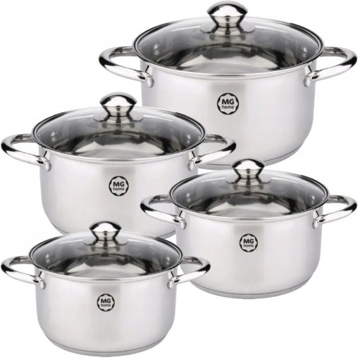 Edények Mg Magda Gessler Edénykészlet Rozsdamentes Acél Inox Indukciós Gáz 8