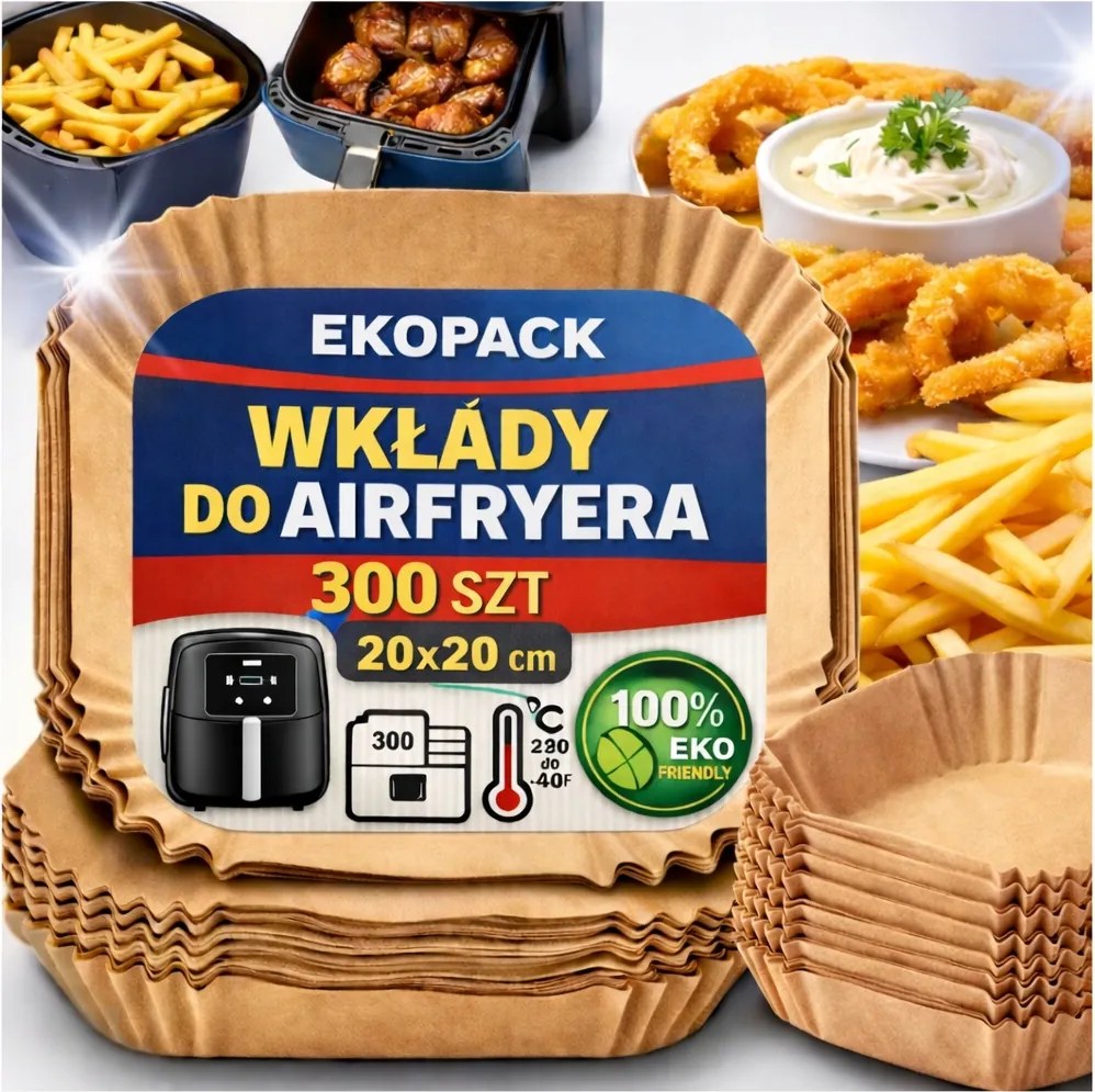 Airfryer Levegős Olajsütő Sütőpapír Szett 300 Db 20CM