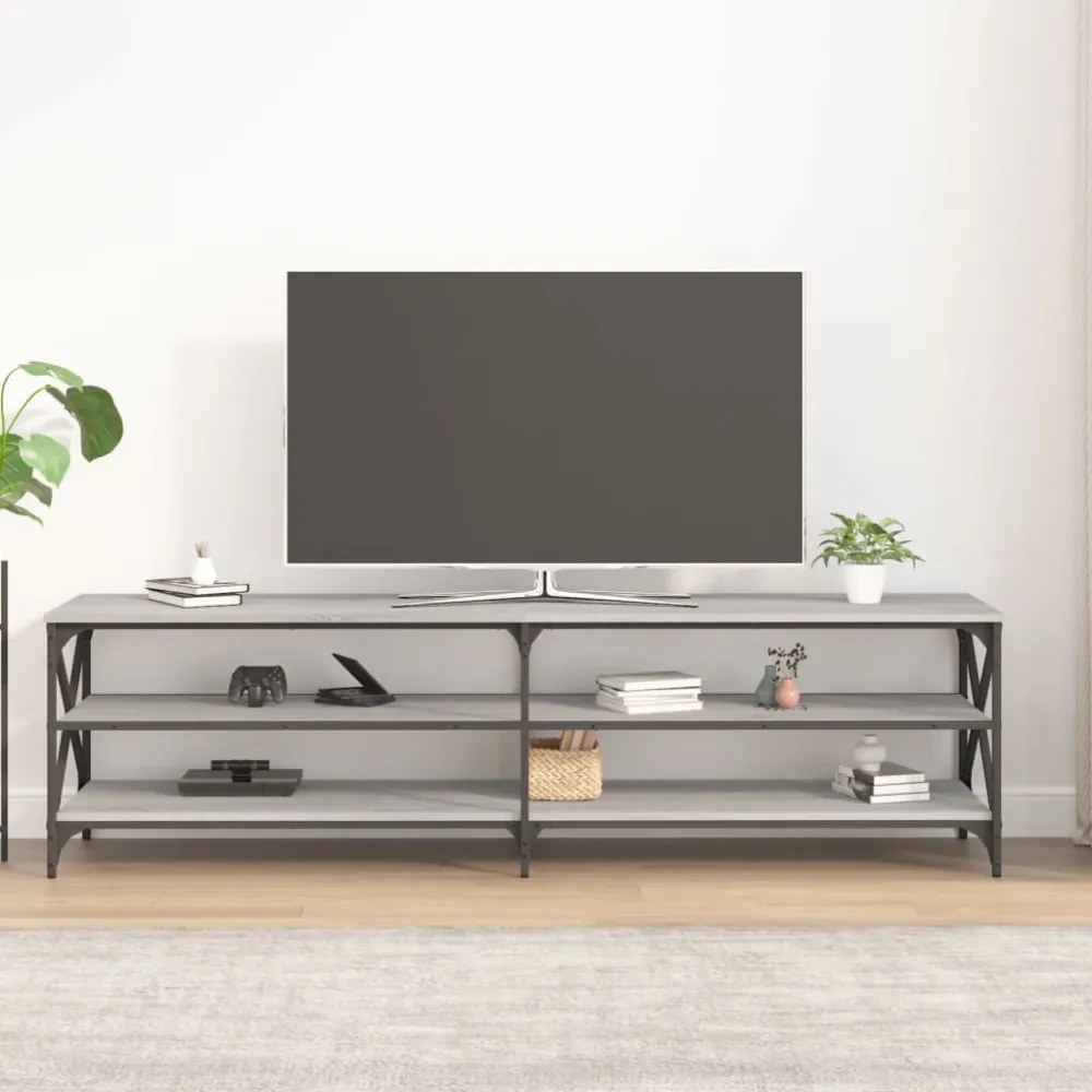 szürke sonoma színű szerelt fa TV-szekrény 180 x 40 x 50 cm