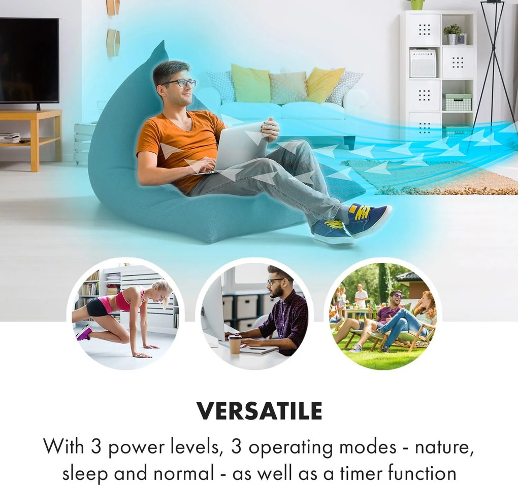 Klarstein Waterfall, léghűtő, 45 W, 4 liter, 2 hűtőakkumulátor, hordozható