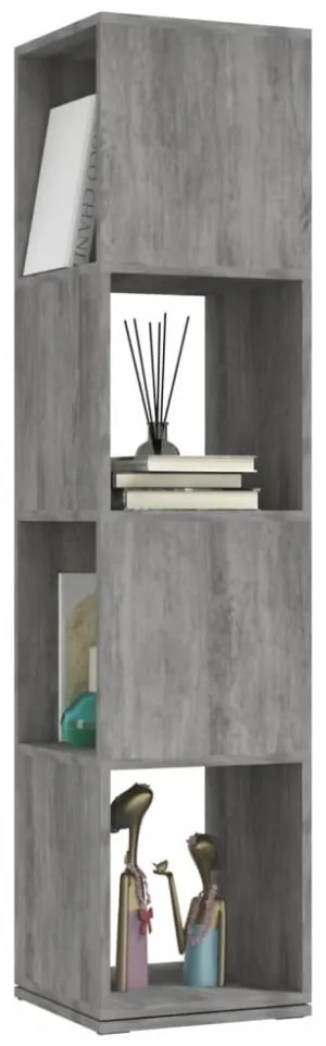 betonszürke szerelt fa forgószekrény 34,5x34,5x75,5 cm