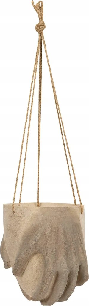 Függő Virágtartó Kéz bézs átm. 17cm
