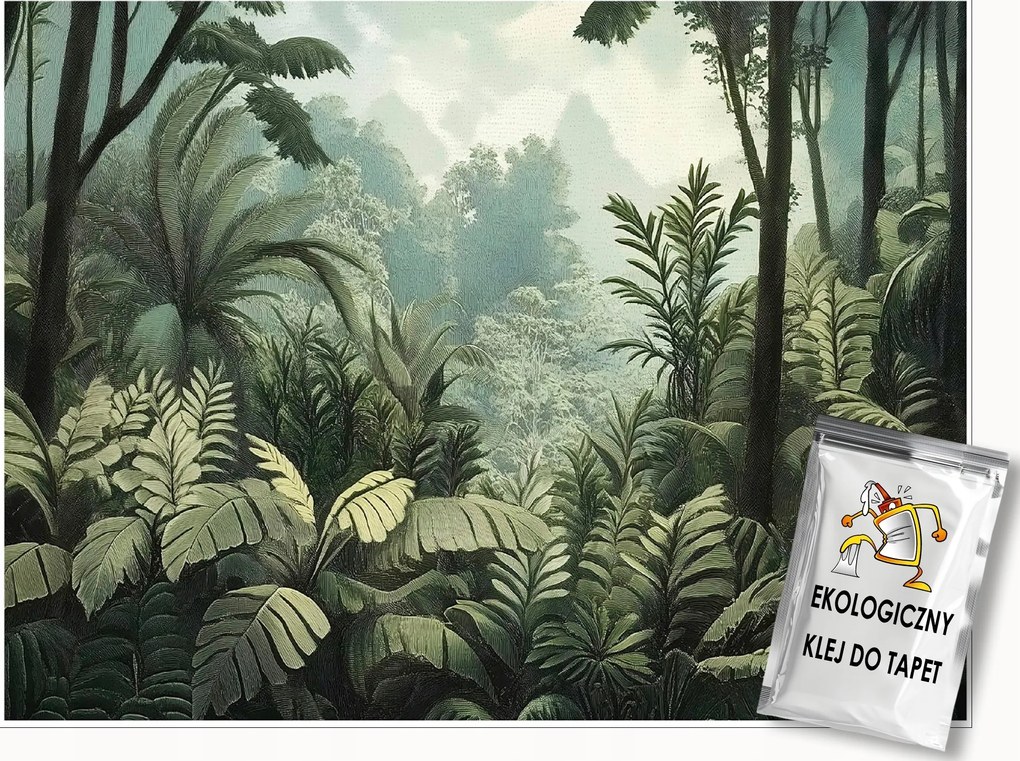 Fotótapéta Dzsungel Erdő Zöld Hálószoba Nappali Tapéta Flizelina 200x140