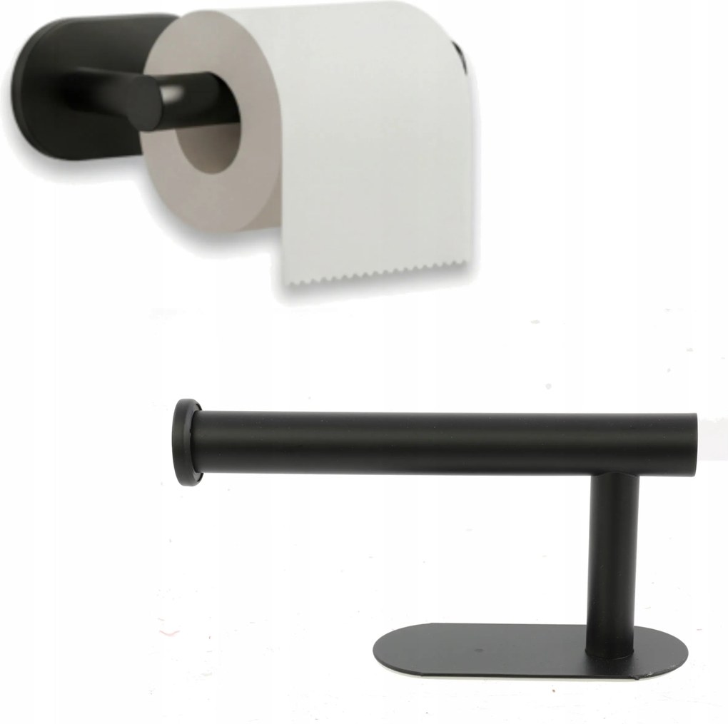 WC-papír tartó acél fali szalag matt fekete