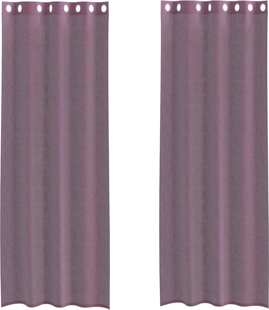 vidaXL 2 db lila fátyolfüggönyök rojtokkal 140x260 cm