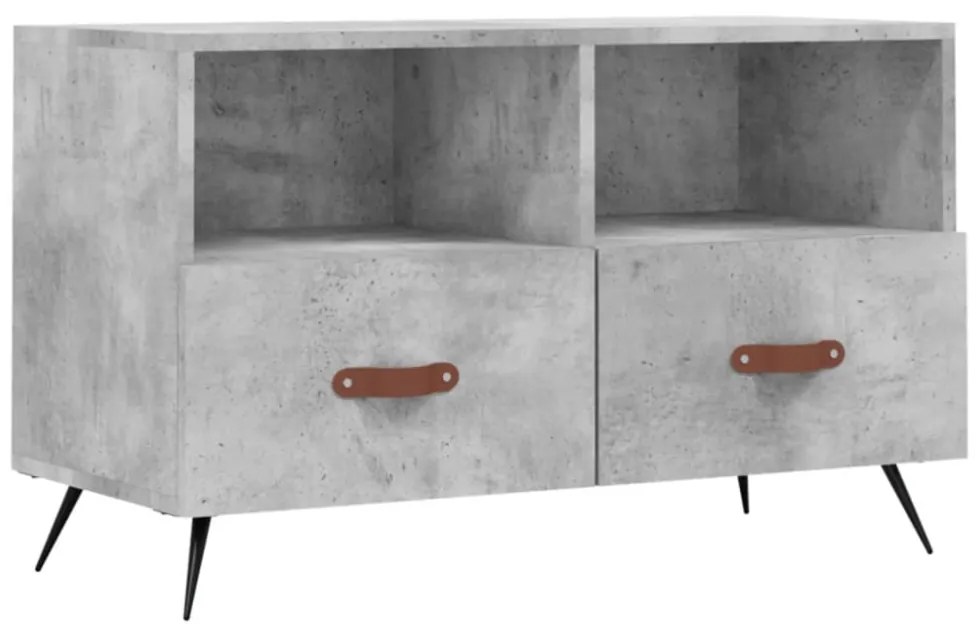 betonszürke szerelt fa TV-szekrény 80 x 36 x 50 cm