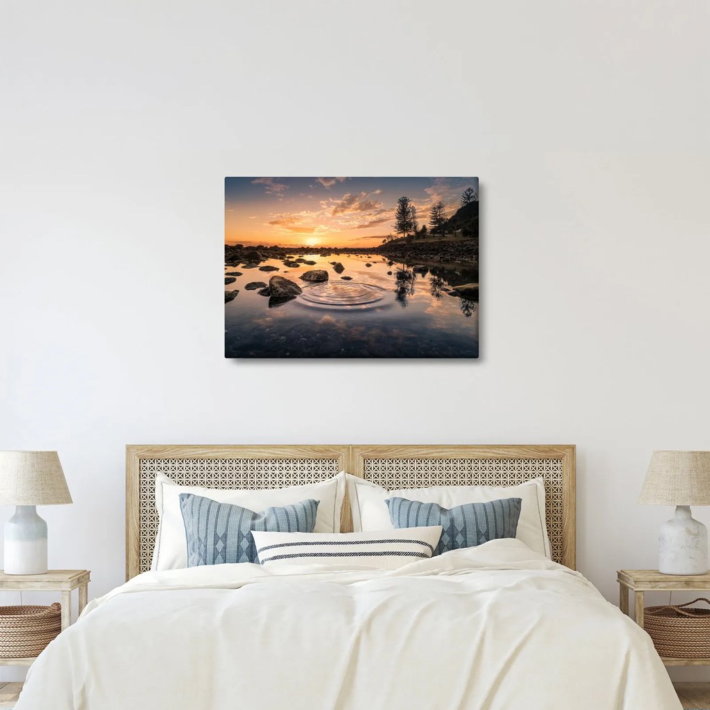 A vízfelület képe naplementekor (70x50 cm)