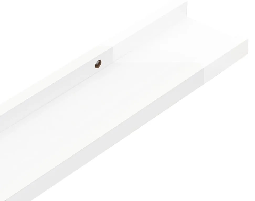 2 db magasfényű fehér fali polc 40 x 9 x 3 cm