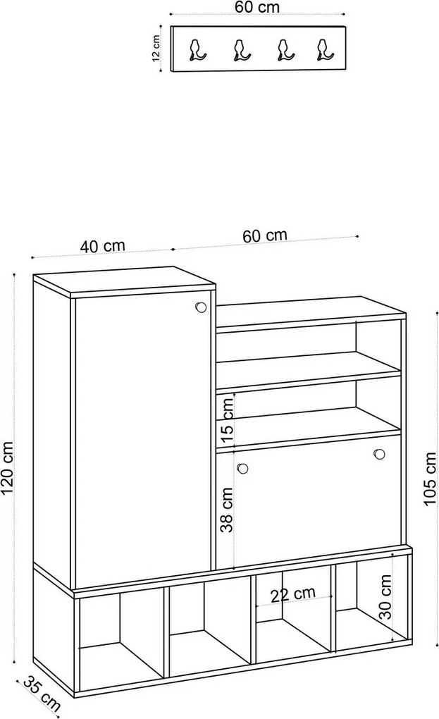 Előszoba szett Wess Oak