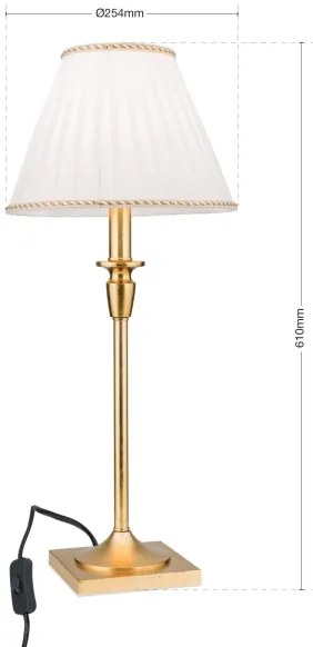 Orion LA 4-1049/1 - Asztali lámpa FONSA 1xE27/60W/230V fehér/arany