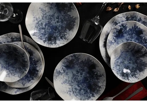 24 darabos kék porcelán étkészlet