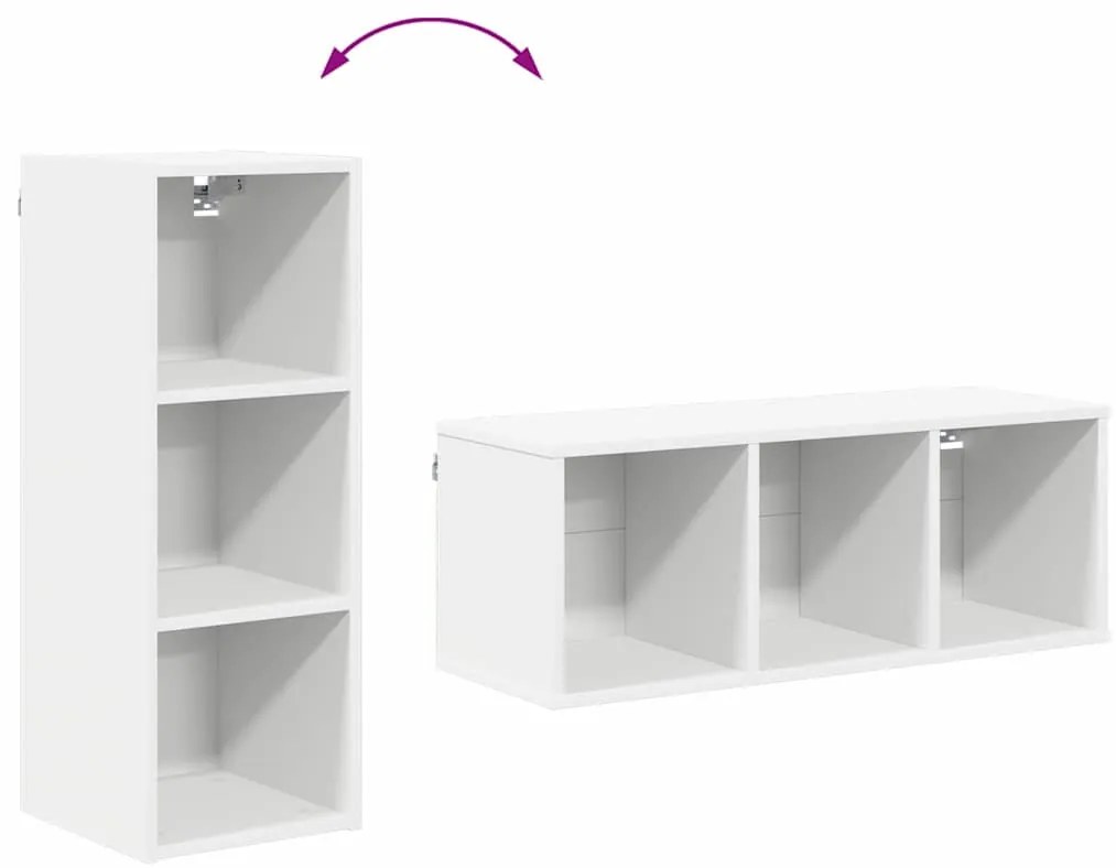 Függő szekrény polcokkal Riga Fehér 30 x 29,5 x 80 cm Faanyag