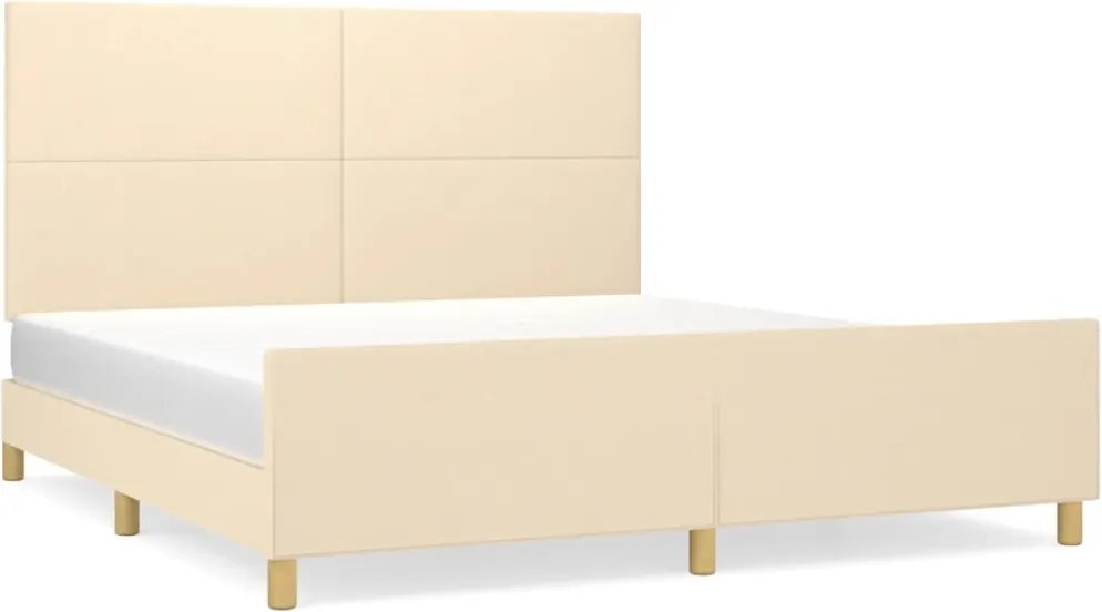 vidaXL krémszínű szövet ágykeret matrac nélkül 160 x 200 cm