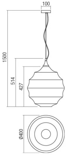 Redo 01-1846 - Csillár zsinóron SLAG 1xE27/42W/230V átm. 40 cm réz