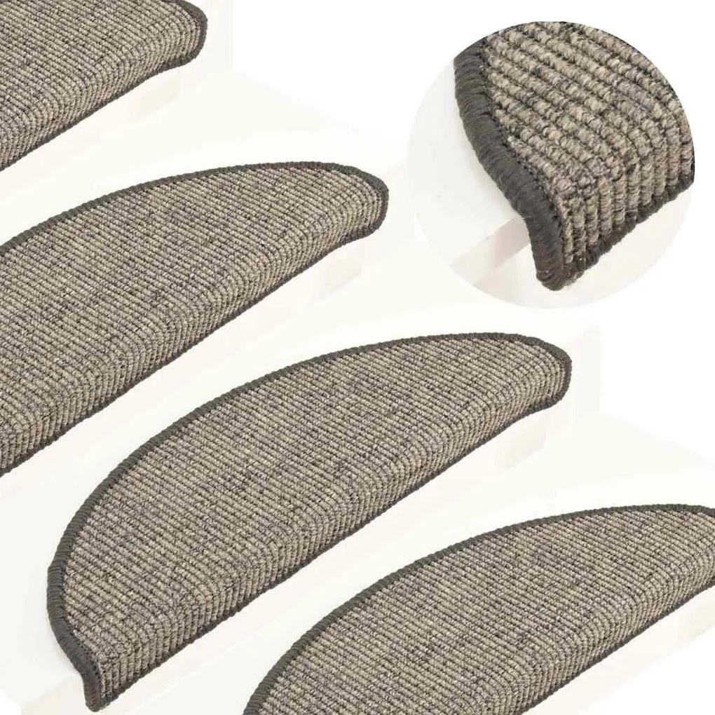 15 db bézs-szürke öntapadó lépcsőszőnyeg 56x17x3 cm