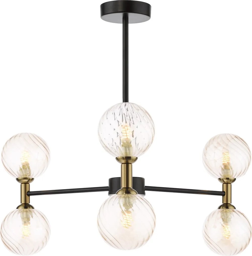 Dar Lighting modern mennyezeti lámpa takara matt fekete sárgaréz dartak0654-25
