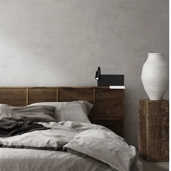 LED Fali lámpa SHELF 1xLED/4W+1xLED/5W+1xLED/2W/230V fekete