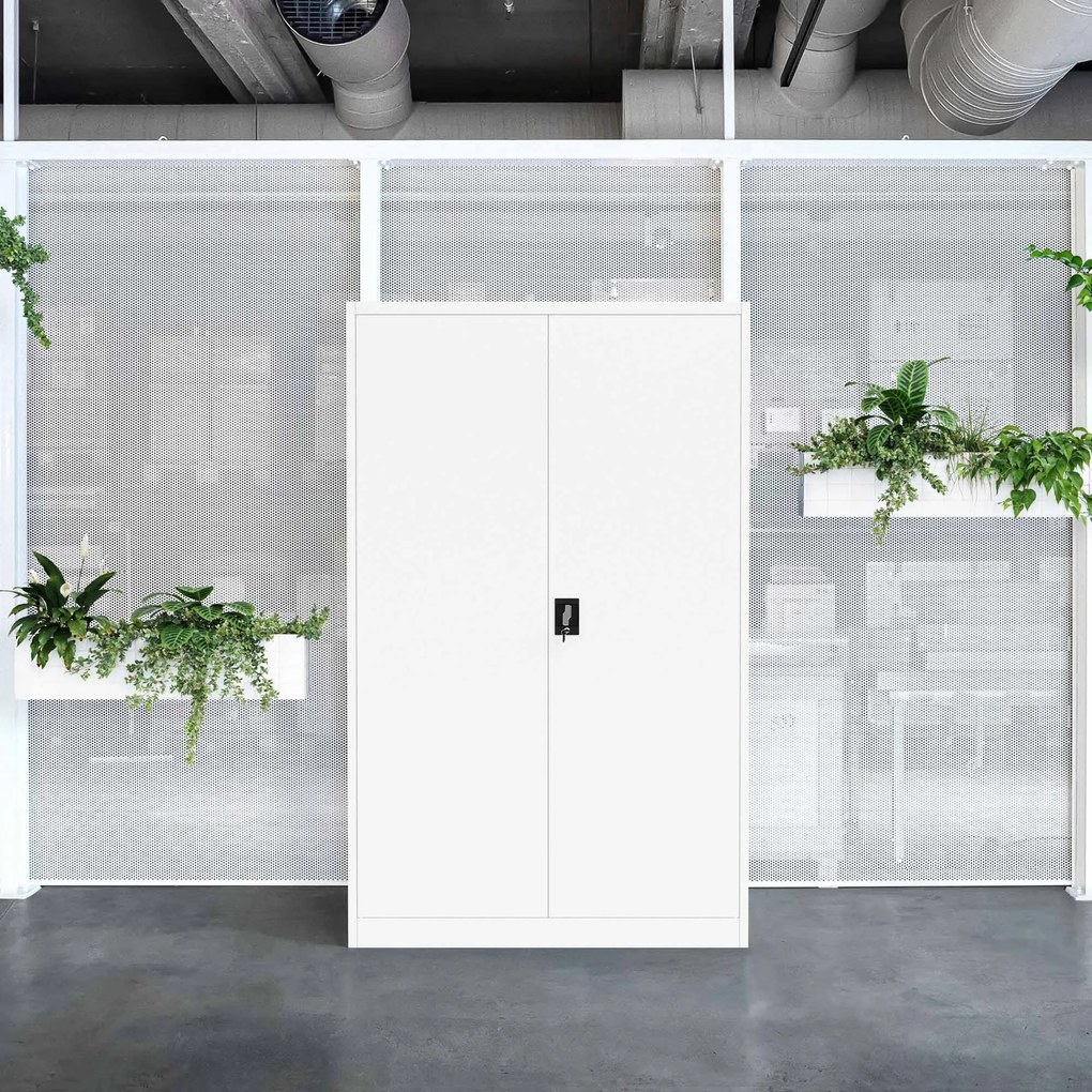 Fém iratszekrény JAN II, 1150 x 1850 x 400 mm, fehér