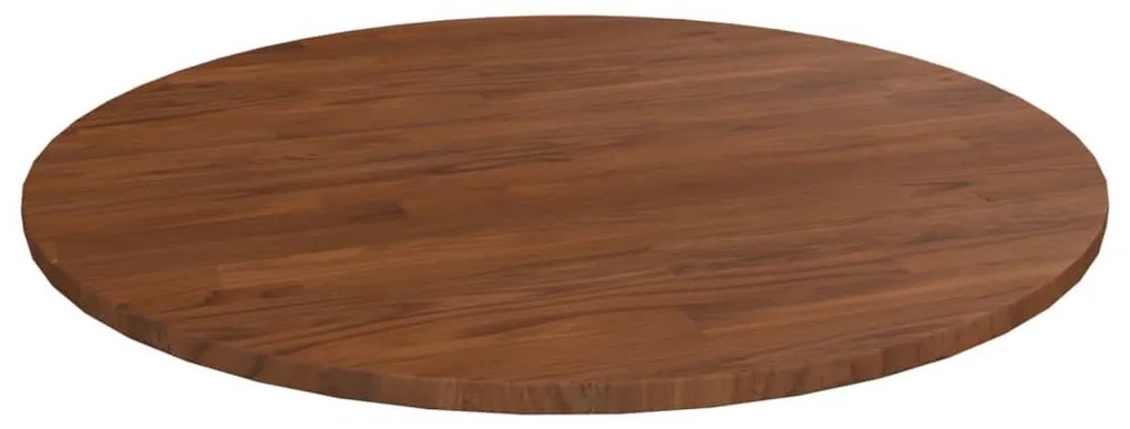 sötétbarna kezelt tömör tölgyfa kerek asztallap Ø80x1,5 cm