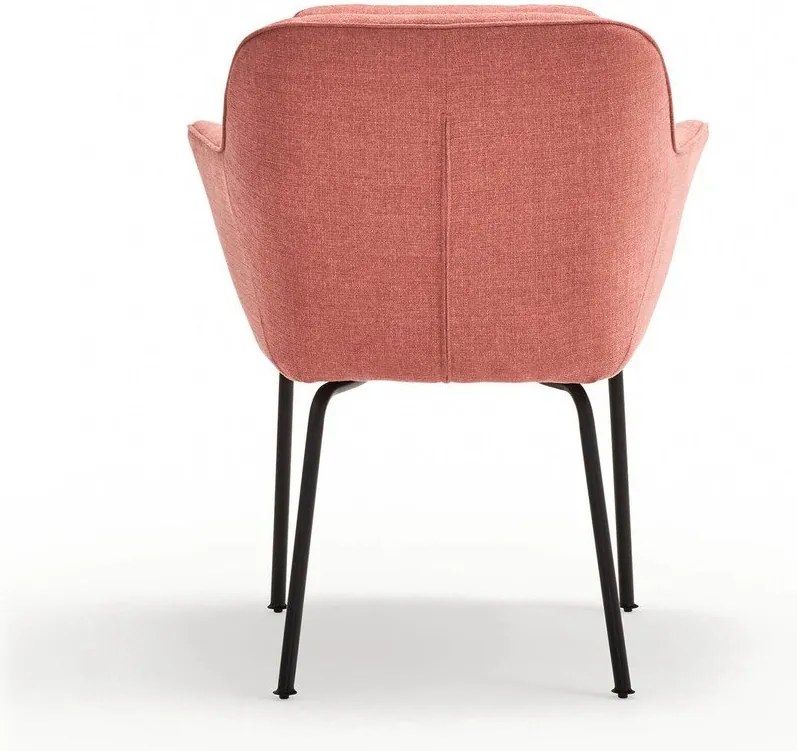 Rózsaszín kárpitozott karfás étkezőfotel Sadira – Teulat