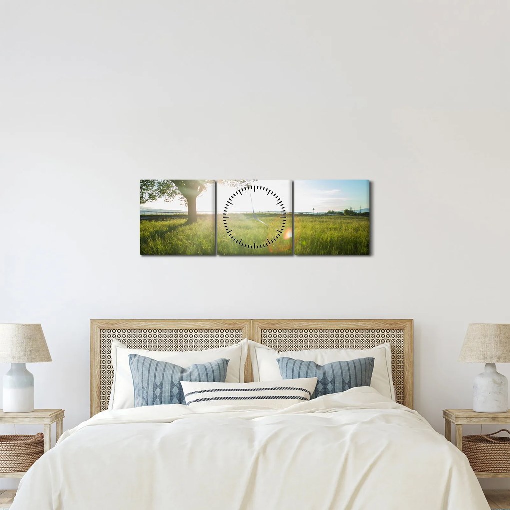 Egy fa képe a mezőn (órával) (90x30 cm)
