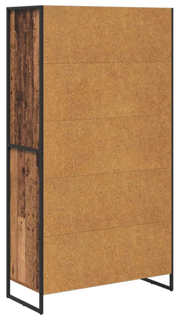 Széf fiókkal 2 pcs Öreg fa 81 x 36 x 150.5 cm Faanyag