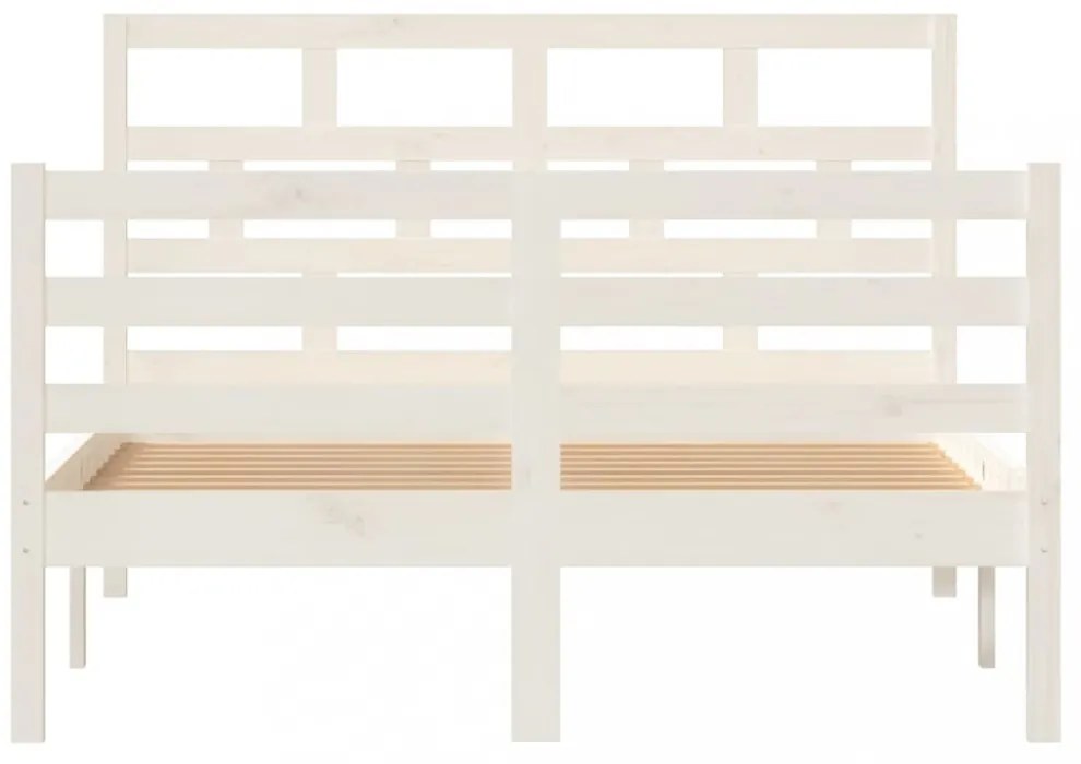 fehér tömör fenyőfa ágykeret 120x200 cm