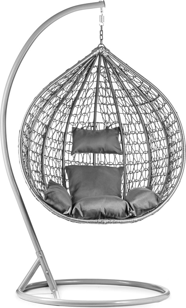 Szürke függőszék KOKON állvánnyal, szürke párna