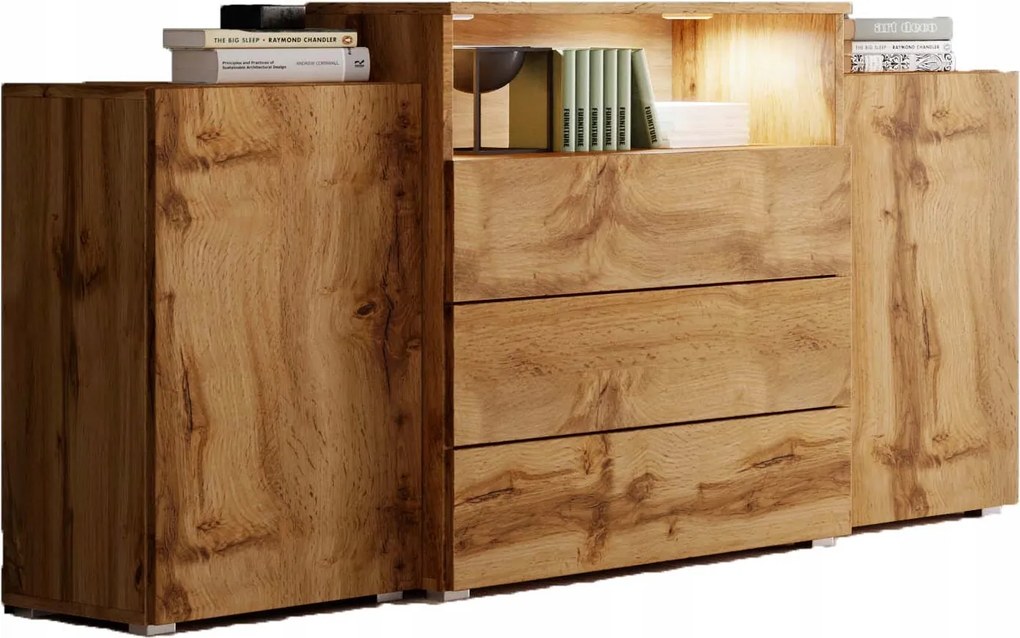 kétajtós komód Urban 150 cm fiókos polc