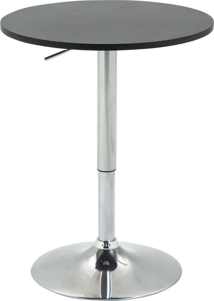 HOMCOM Magasságállítható Bárasztal Kerek Csúszásmentes Talppal Konyhai Étkezéshez Ø60x69-93 cm Fekete | Aosom