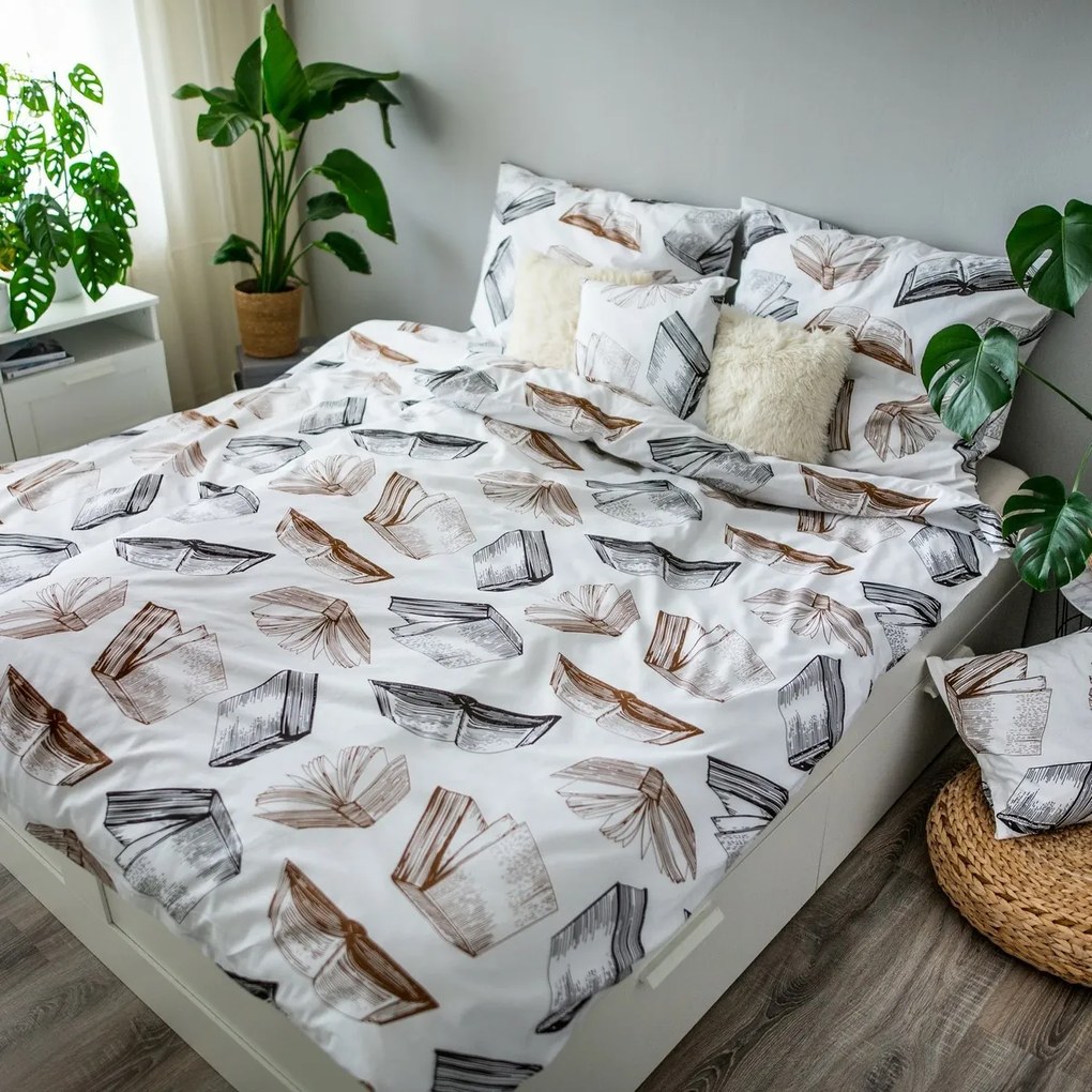 Books pamut ágynemű, 140 x 200 cm, 70 x 90 cm, 40 x 40 cm