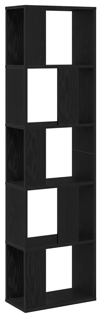 5-tiers könyvespolc Fekete tölgy 45x23,5x162,5 cm Mérnöki fa