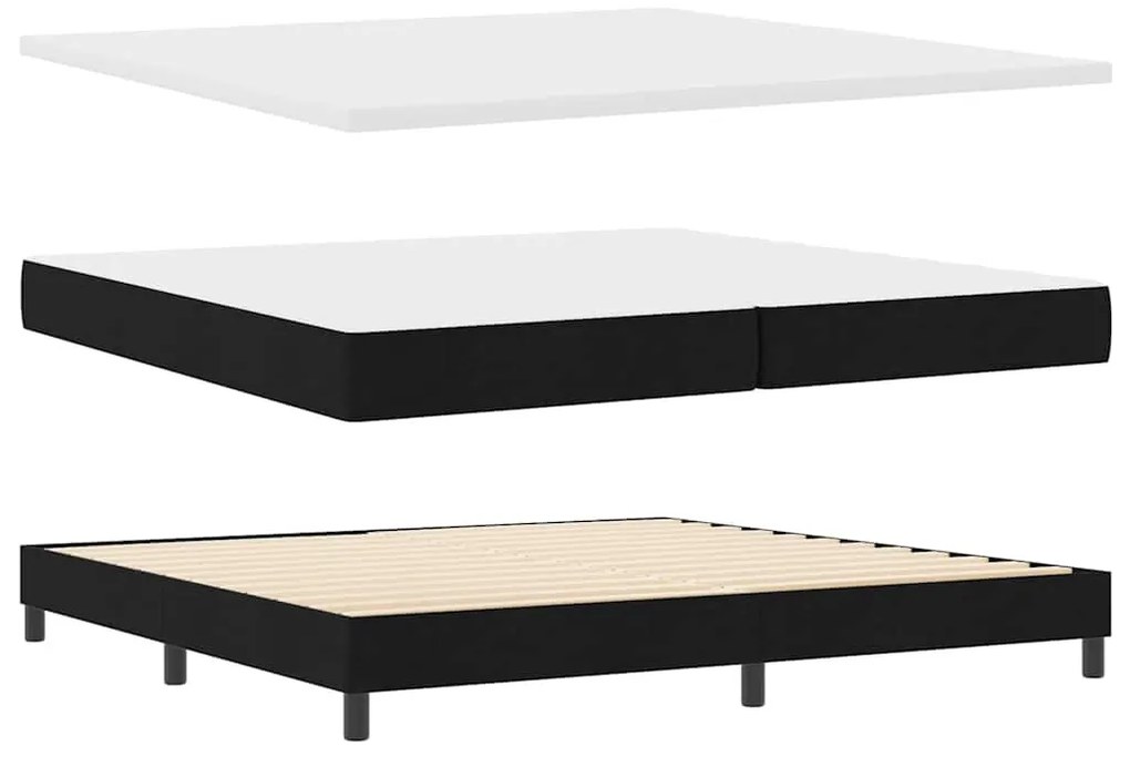 Boxspring ágy matraccal matracmal Fekete 200 x 200 cm