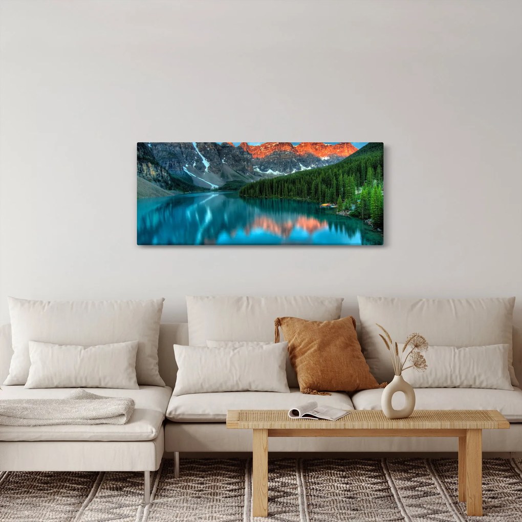 Egy türkizkék tó képe (120x50 cm)