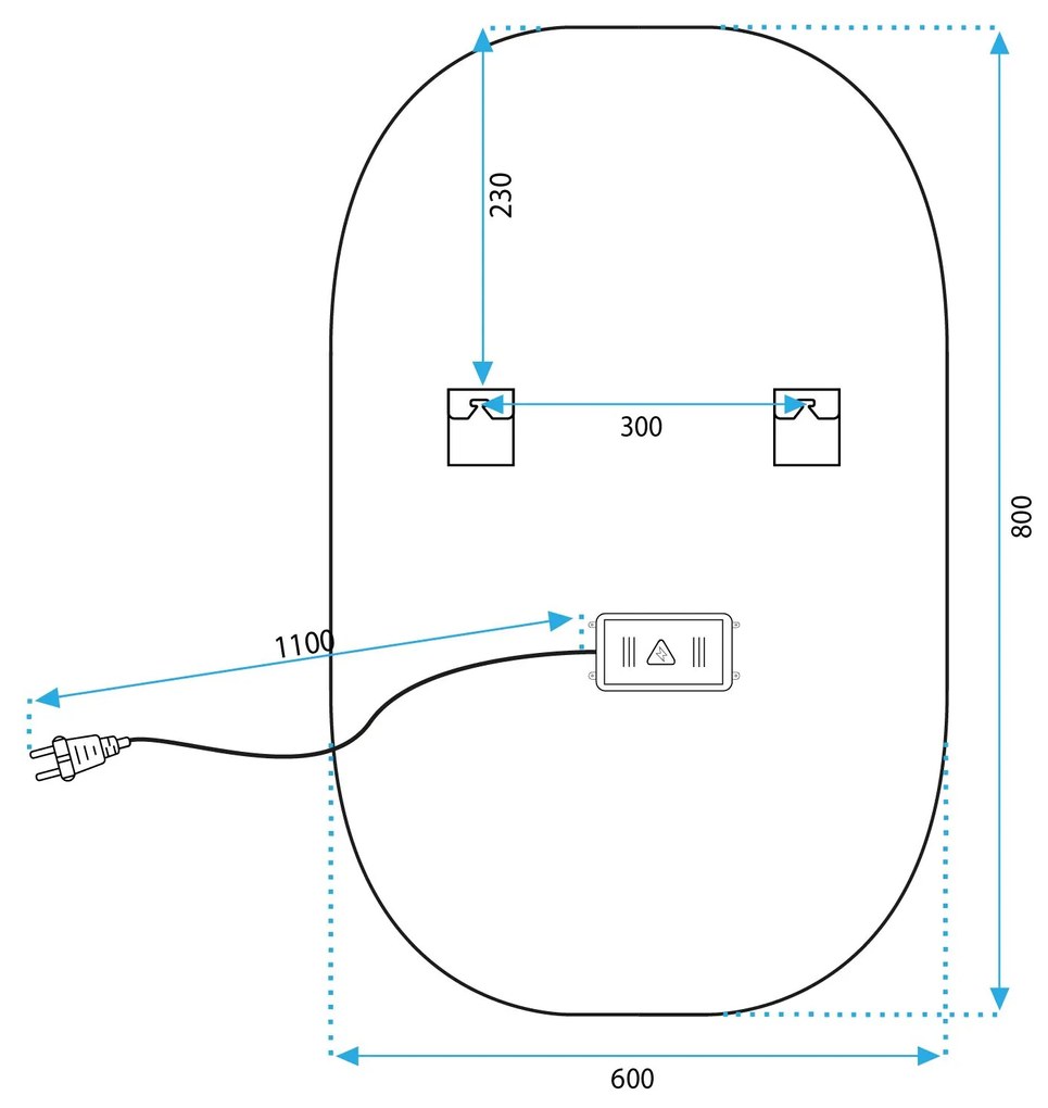 Tutumi Tutumi, LED tükör 80x60cm P10408, HOM-02835