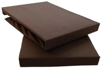Jersey sötétbarna lepedő TiaHome - 140x200cm