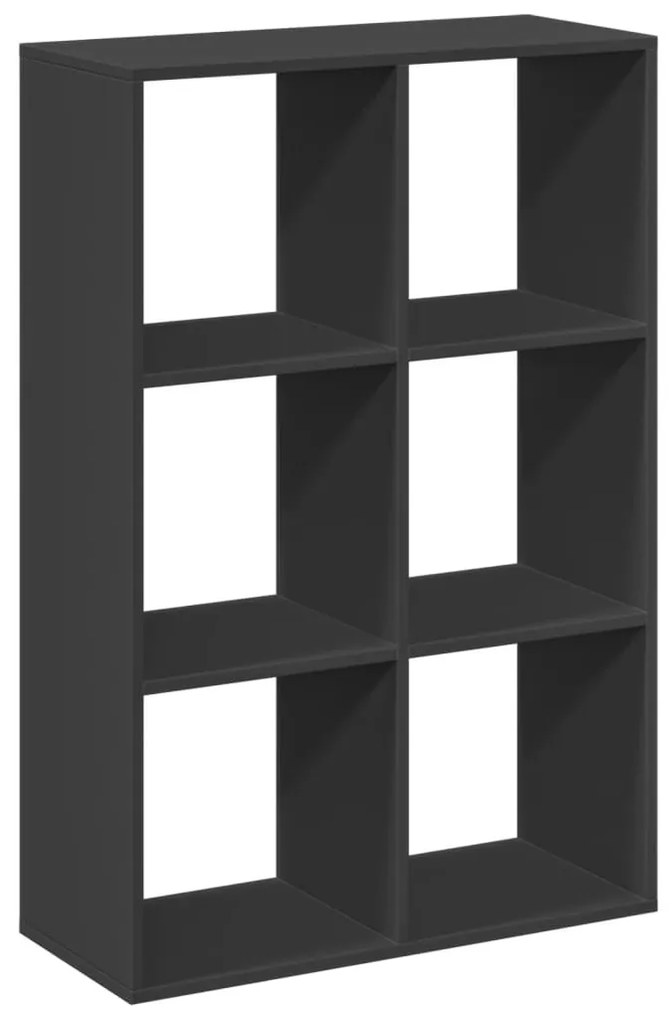 fekete szerelt fa térelválasztó könyvespolc 69,5x29x103,5 cm